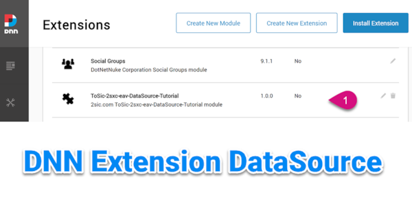 Custom DataSource - Creating a DNN Extension